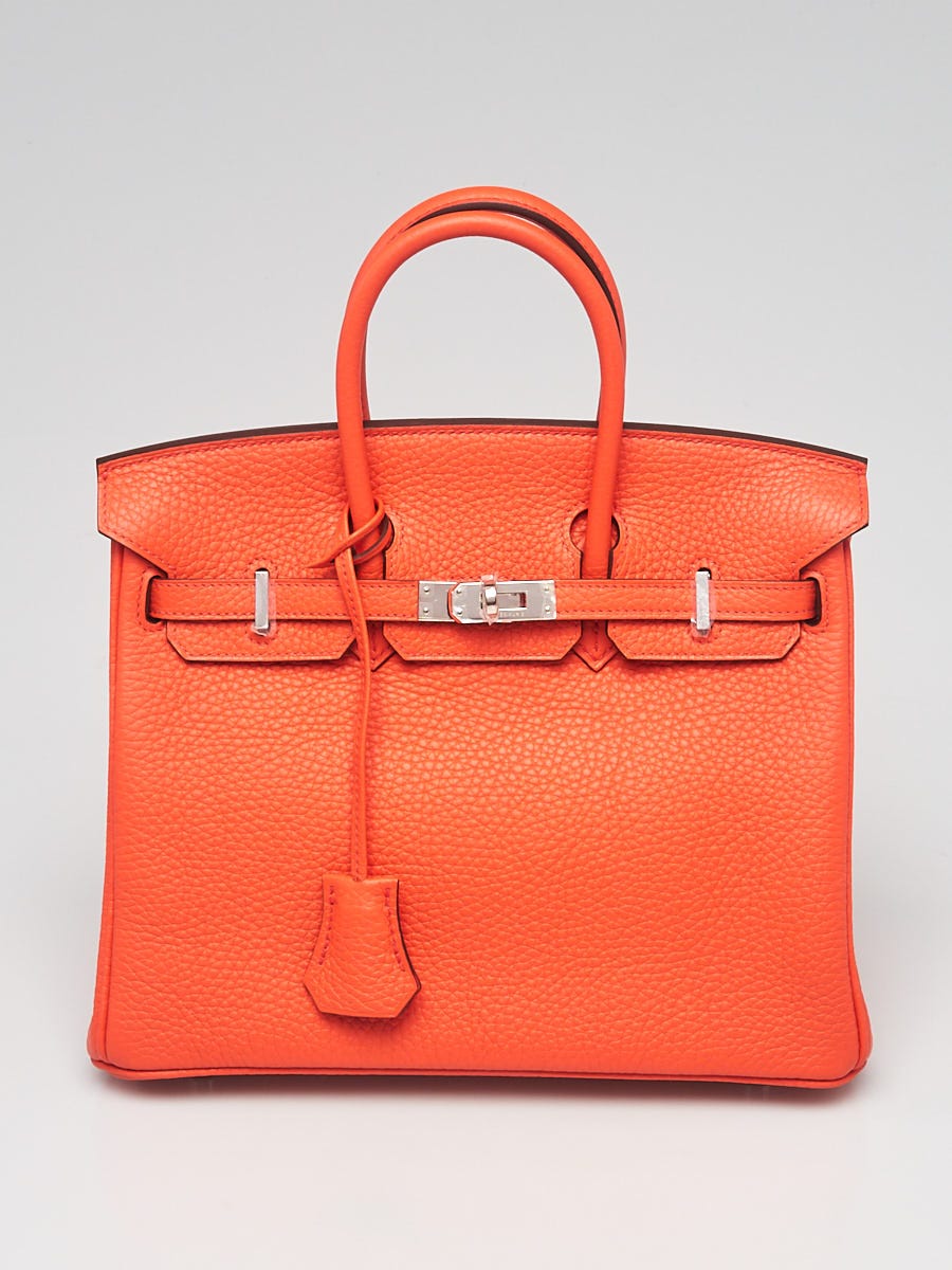 Hermes 25cm Capucine Clemence Leather Palladium Plated Birkin Bag Yoogi s Closet