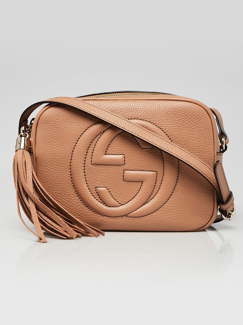 Gucci Beige Pebbled Leather Soho Disco Shoulder Bag - Yoogi's Closet