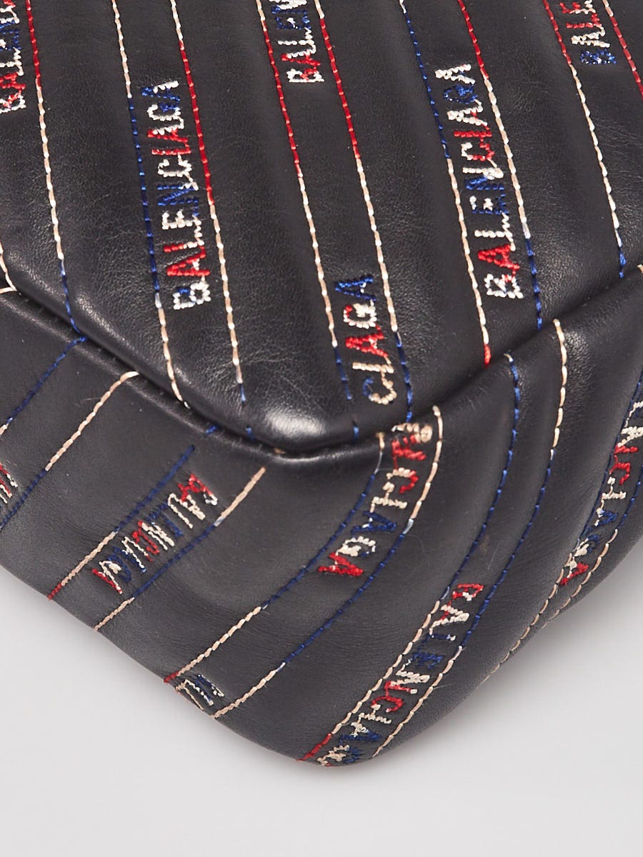 Balenciaga BB Lock Round Large Black Leather Embroidery Medium Bag –  AvaMaria