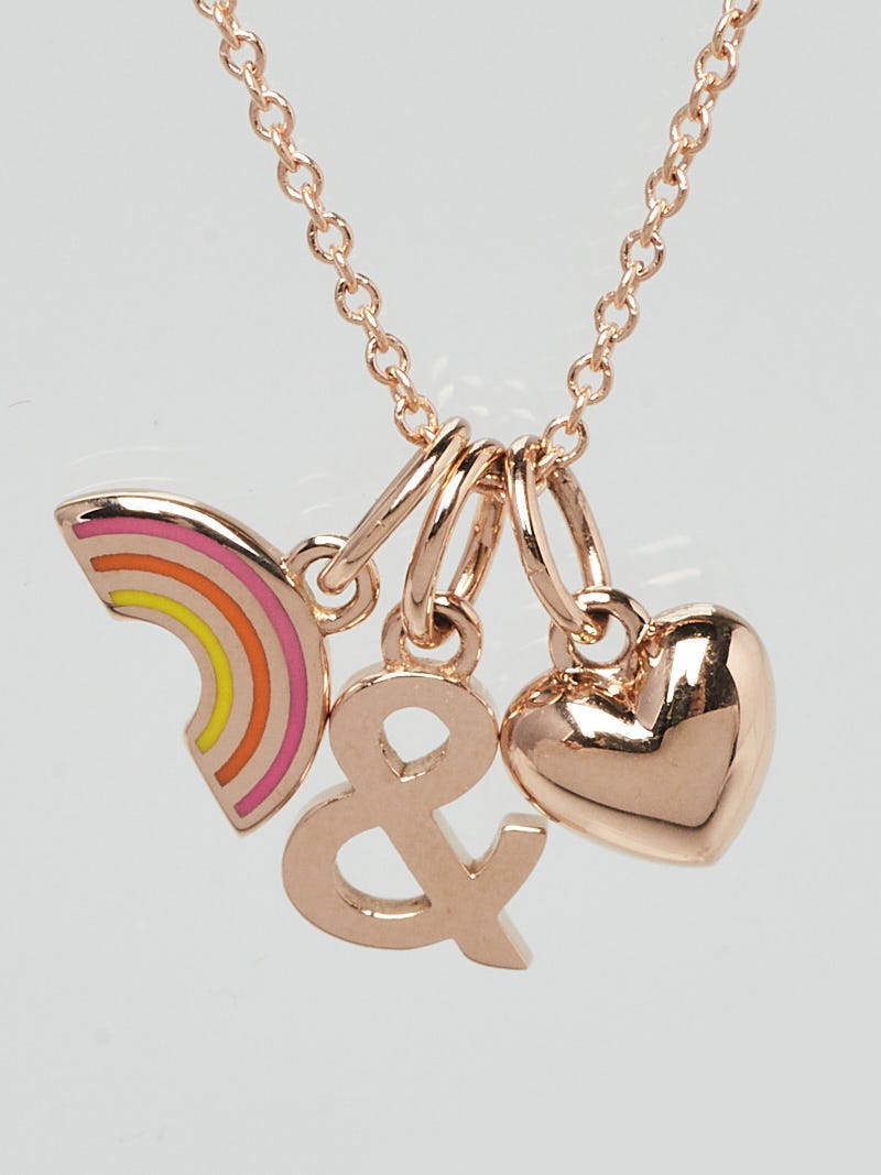 Tiffany & Co. 18k Rose Gold Rainbow & Love Pendant Necklace