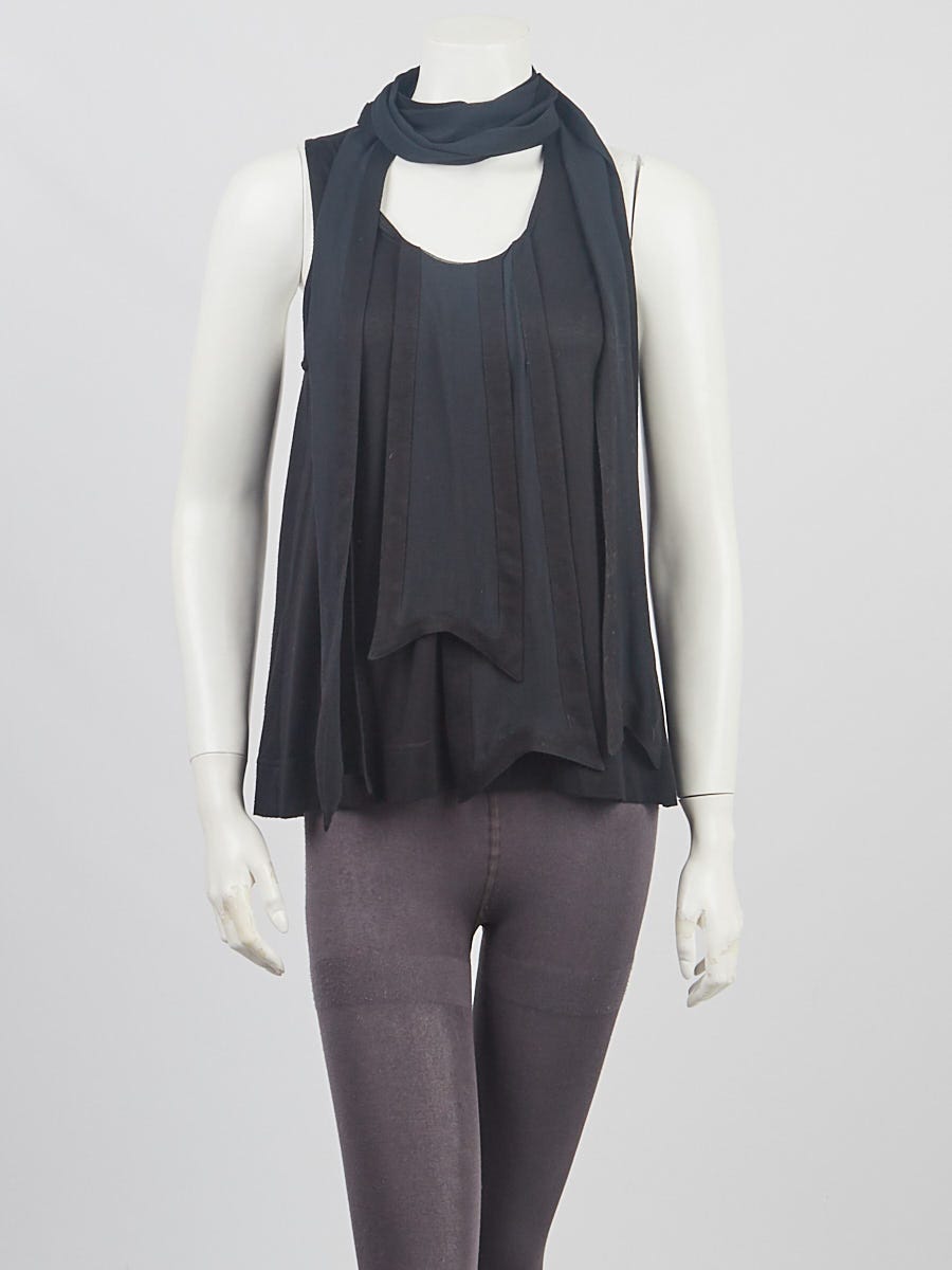 Givenchy Black Silk Blend Fabric Sleeveless Top Size XS
