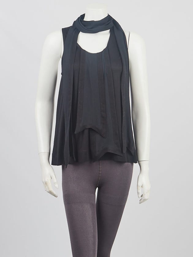 Givenchy Black Silk Blend Fabric Sleeveless Top Size XS