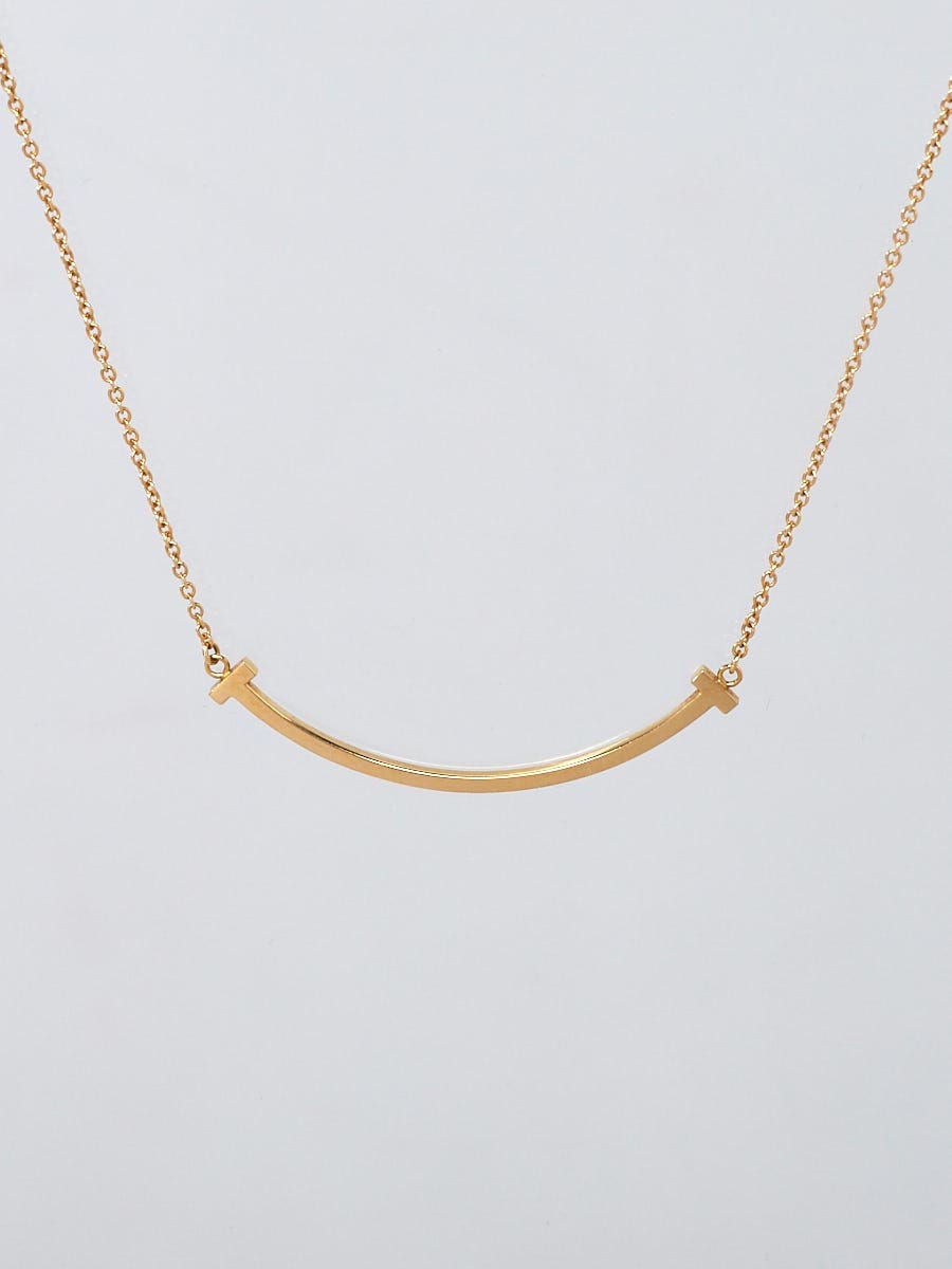 Tiffany T Smile Pendant in Yellow Gold, Small