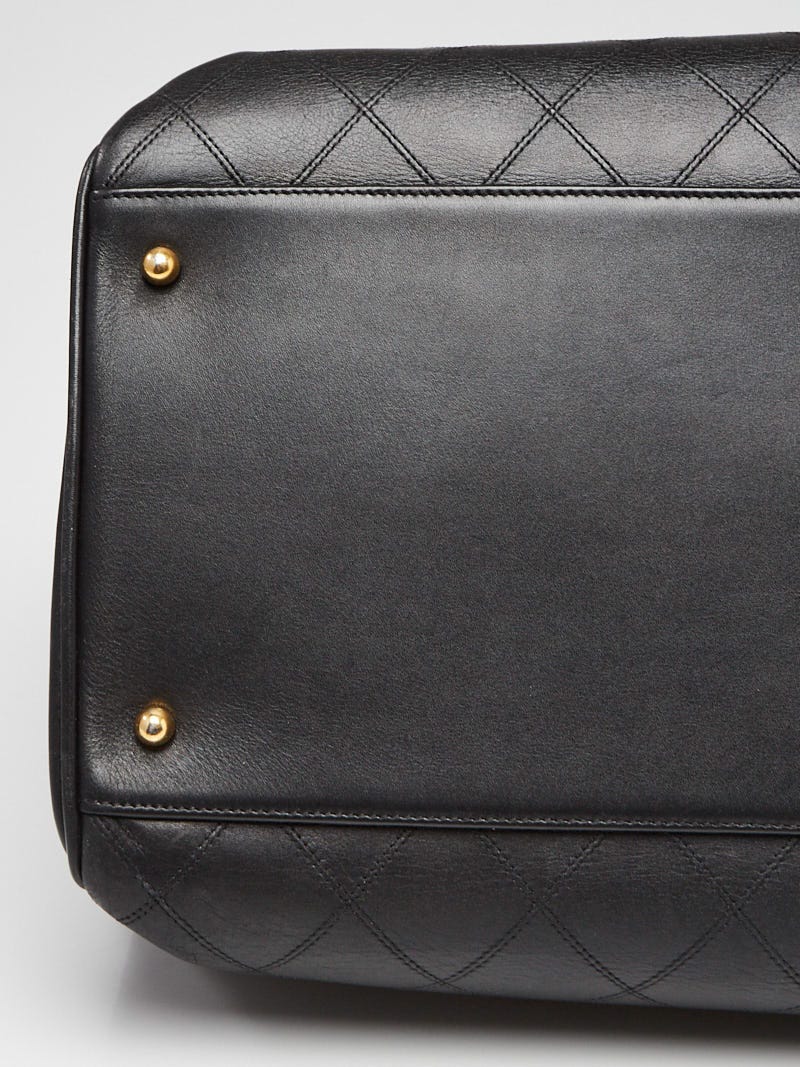 Chanel Black Quilted Leather XL Weekender Bag | Yoogi's Closet Chanel Black Quilted Leather XL Weekender Bag | Yoogi's Closet