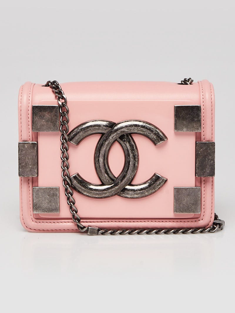 Chanel Pink and Black Plexiglass and Leather Boy Brick Flap Bag Silver Hardware, 2014