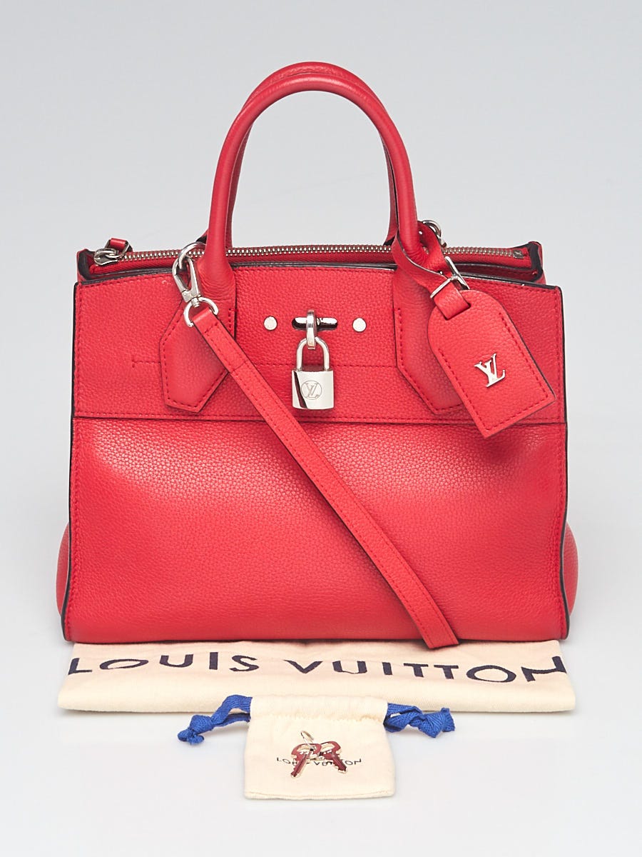 Louis Vuitton Red Leather City Steamer PM Bag