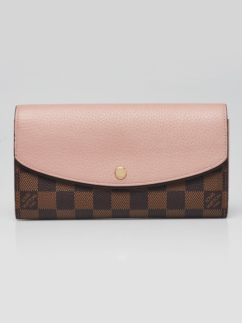 Louis Vuitton Pink Leather Damier Canvas Normandy Wallet - Yoogi's