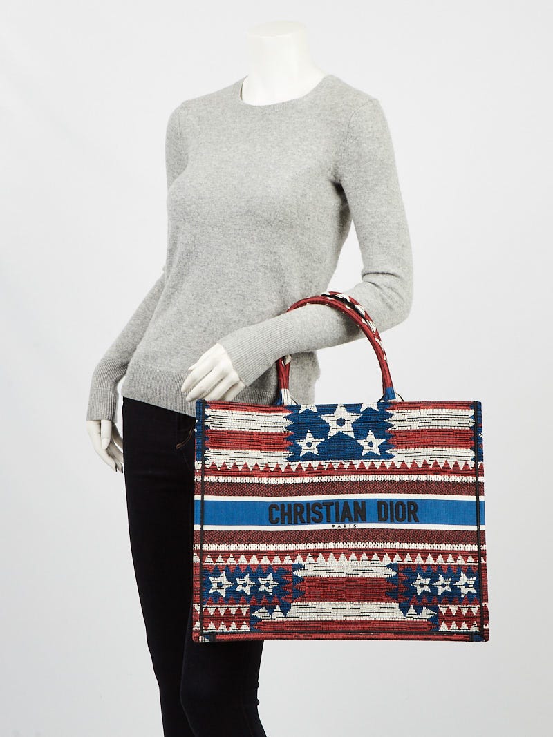 Dior Book Tote Union Jack Red White Blue in Canvas - US