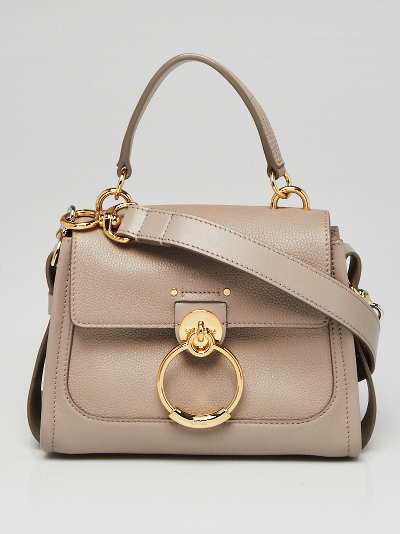 Chloe Motty Grey Pebbled Leather Mini Tess Day Bag | Yoogi's Closet