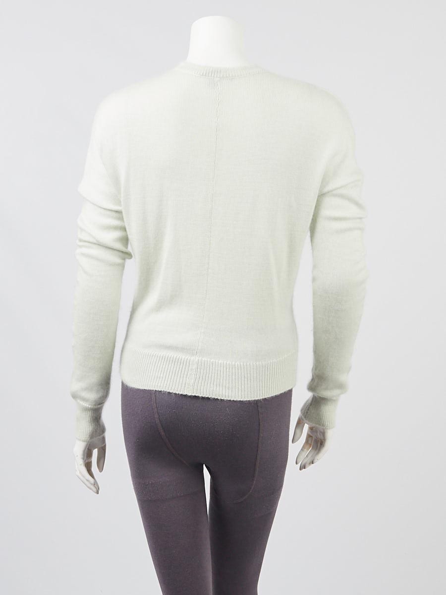 Louis Vuitton Mint Green Cashmere/Silk Dolman Sleeve Sweater Size S