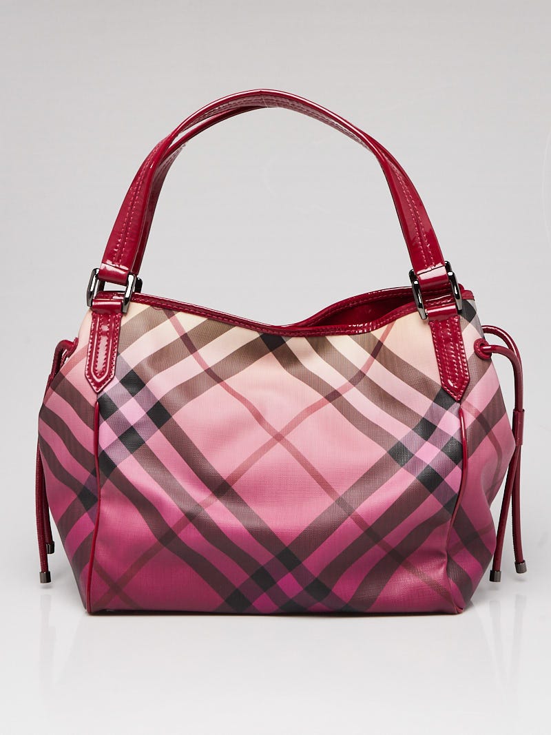 Burberry Raspberry Gradient Supernova Check Coated Canvas Bilmore