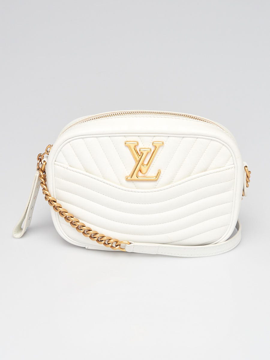 Louis Vuitton White Quilted Leather New Wave Camera Bag - Yoogi's Closet