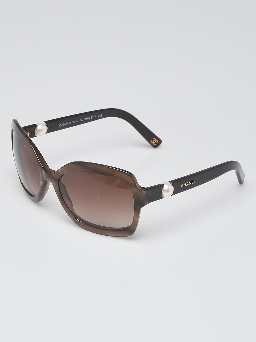 Chanel Tortoise Shell Frame Brown Tint Pearl Sunglasses 5132-H - Yoogi's  Closet