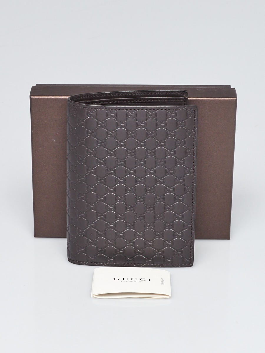 Gucci Dark Brown Micro Guccissima Leather Passport Holder  display picture 2