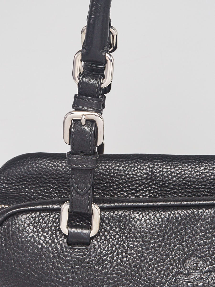 Black Vitello Daino Leather Bauletto Bag BR3091 - Black shoulder bag with  logo see by chloe torba MCM - IetpShops Australia
