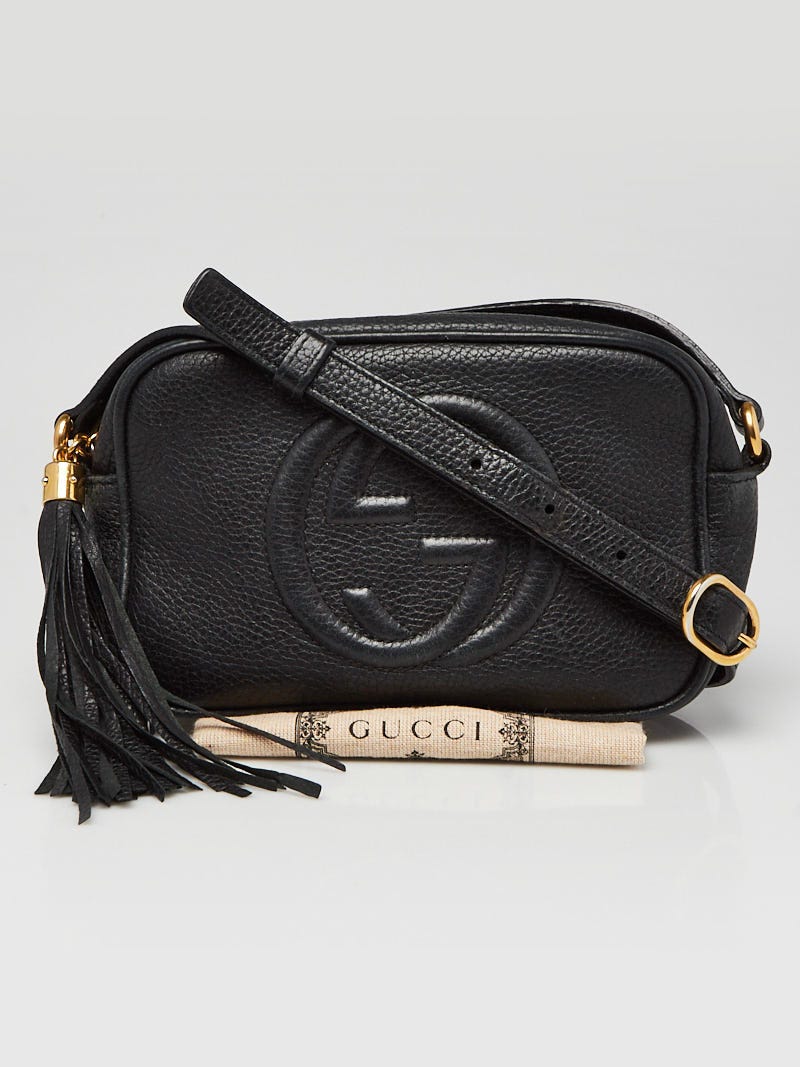 【新品】  GUCCI / グッチ | 347994 SOHO LEATHER MINI DISCO BAG ソーホー  フリンジタッセルチャーム レザー ミニ ディスコ インターロッキング Gロゴ ショルダーバッグ  箱有 | ブラック | レディース 347994 SOHO LEATHER MINI DISCO BAG ソーホー フリンジタッセル