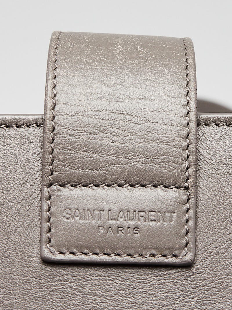 Saint Laurent Grey Leather Baby Monogram Cabas Tote Saint Laurent Paris