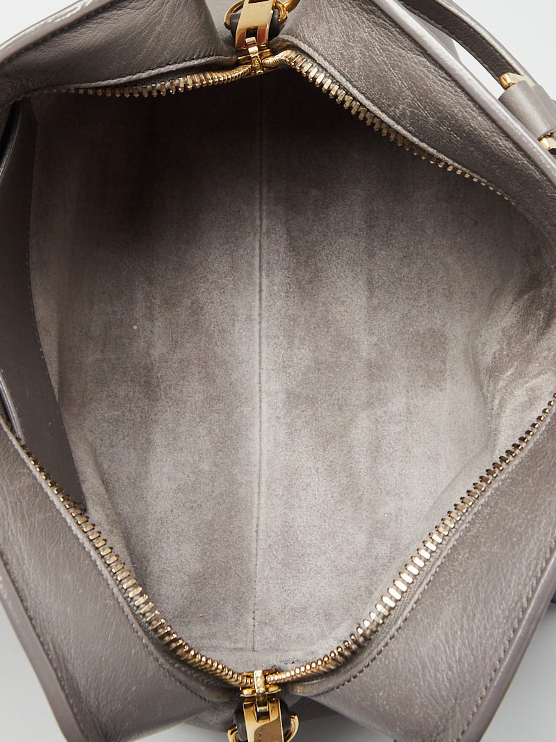 Yves Saint Laurent Grey Calfskin Leather Baby Monogram Cabas Bag - Yoogi's  Closet
