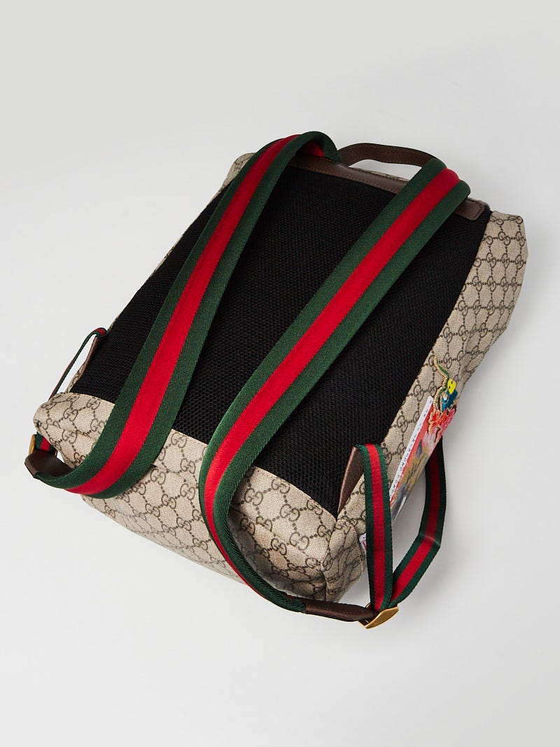 Gucci Beige/Ebony GG Coated Canvas Supreme Courrier Patch Backpack