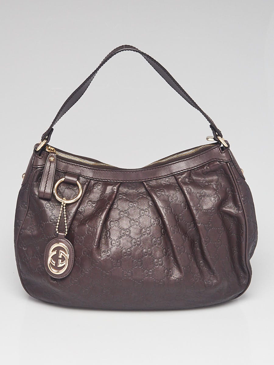 Gucci Brown Guccissima Leather Sukey Shoulder Bag - Yoogi's Closet