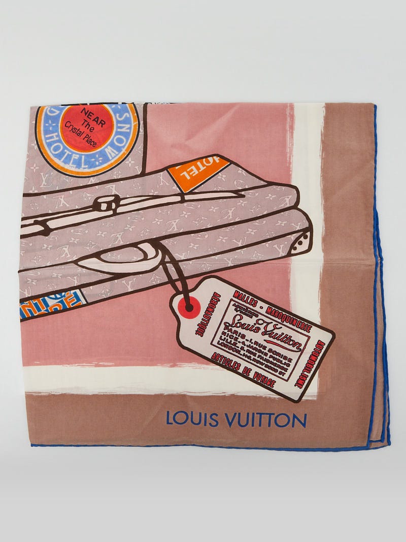 Louis Vuitton Monogram Trunks Square Silk Scarf - Yoogi's Closet