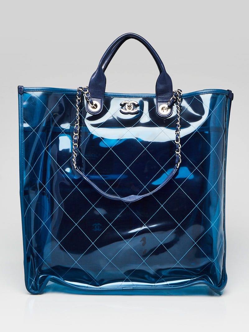 Chanel Blue Transparent Quilted PVC Coco Splash Large Shopping Tote Bag -  Yoogi's Closet