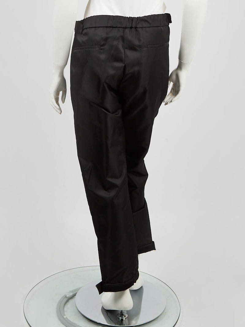 Prada Black Nylon Gabardine Track Pants Size 12/46 | Yoogi's Closet