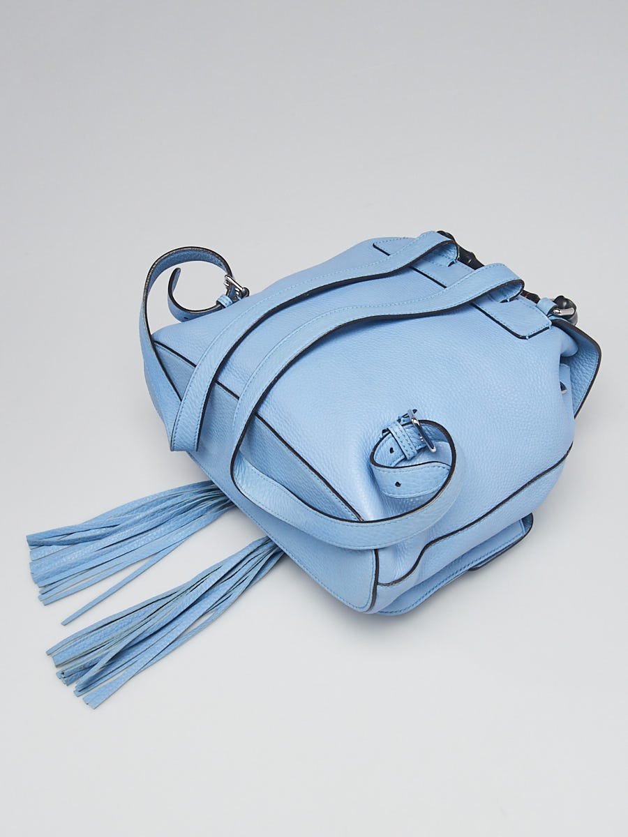 Gucci Light Blue Leather Backpack with Tassels Gucci Bamboo Tassel Backpack Python Medium Blue 1813662 main image 3