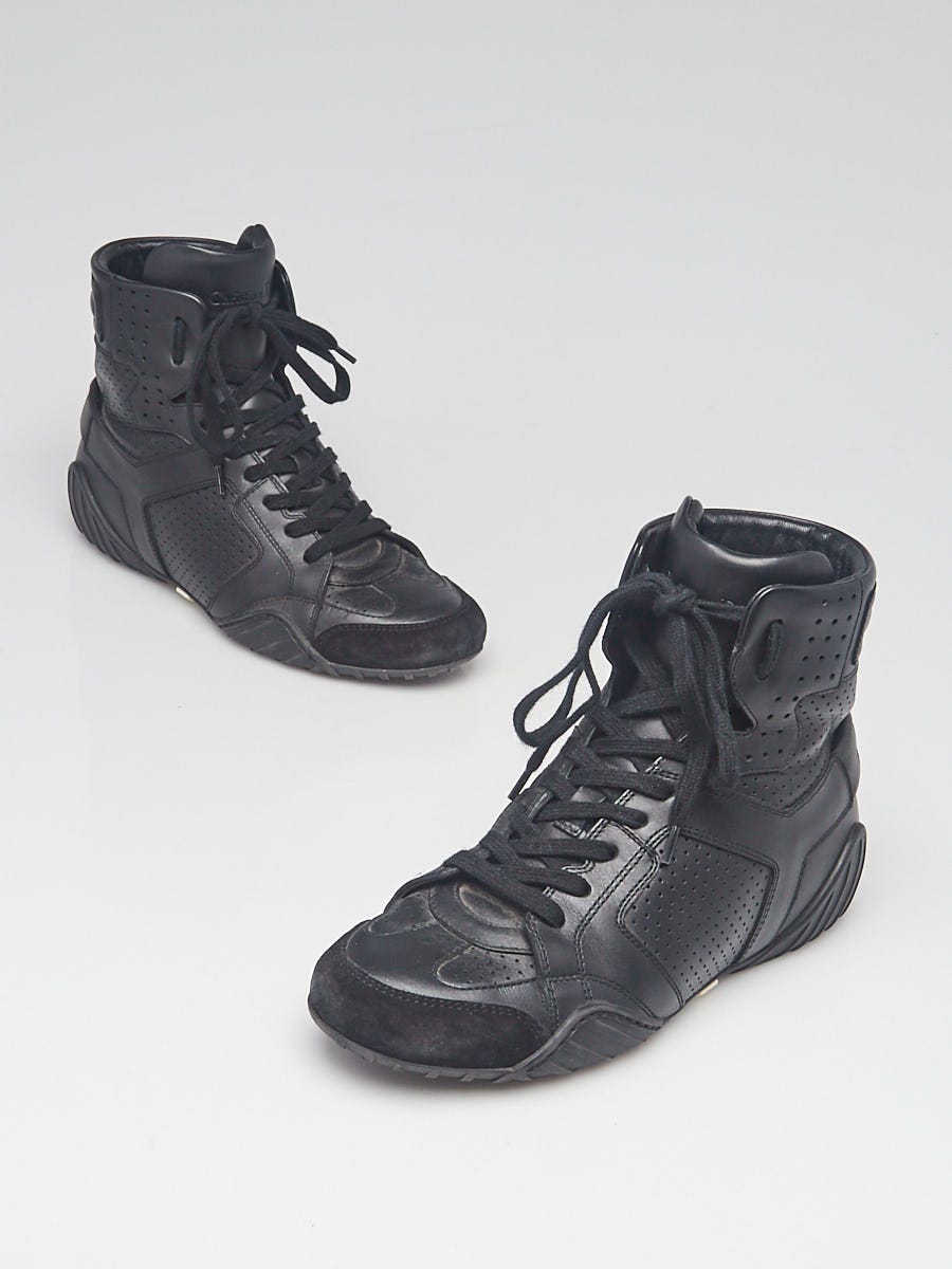 Christian Dior Black Leather/Suede High Top J'ADIOR Sneakers Size