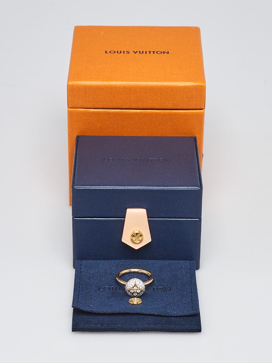 Louis Vuitton Speedy Faux Pearls Gold Tone Metal Ring Size 53 Size 6.5