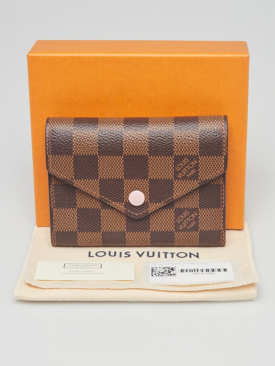 Louis Vuitton Rose Damier Coated Canvas Victorine Wallet - Yoogi's Closet