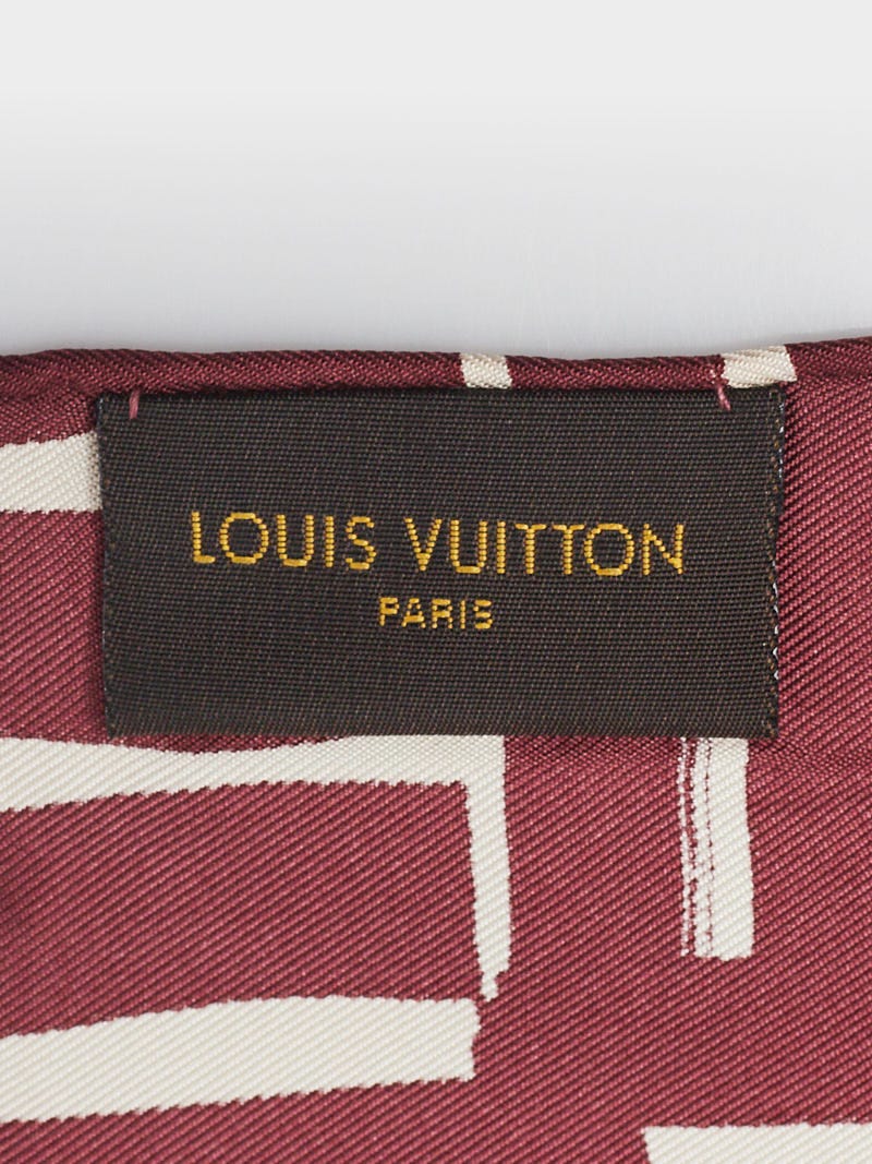 Louis Vuitton Red Printed Silk Square Scarf Louis Vuitton