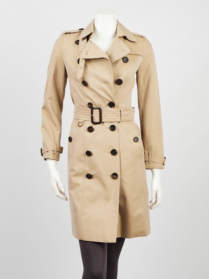 korrekt farvning underkjole Burberry Khaki Cotton Sandringham Trench Coat Jacket Size 0/34 - Yoogi's  Closet