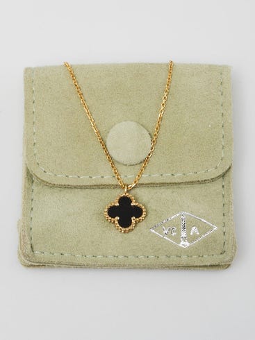 Van Cleef Arpels 18k Yellow Gold and Black Onyx Sweet Alhambra