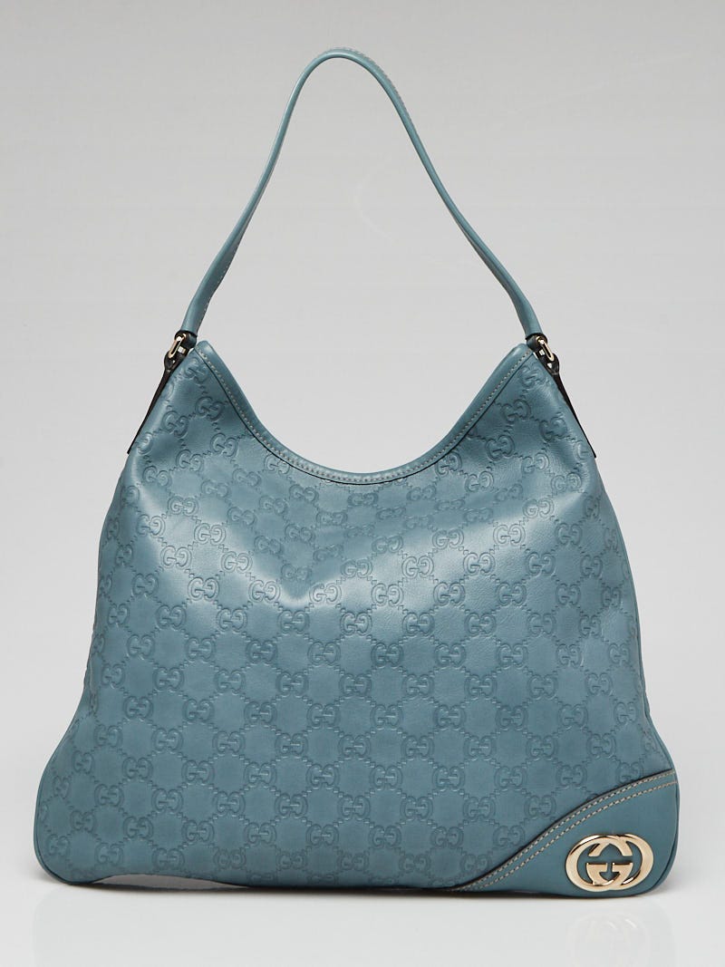 Gucci Silver Guccissima Leather Hobo Bag - Yoogi's Closet