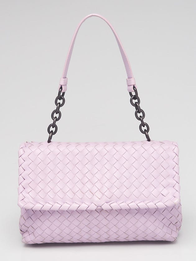 Bottega Veneta Light Purple Intrecciato Woven Nappa Leather Olimpia Bag