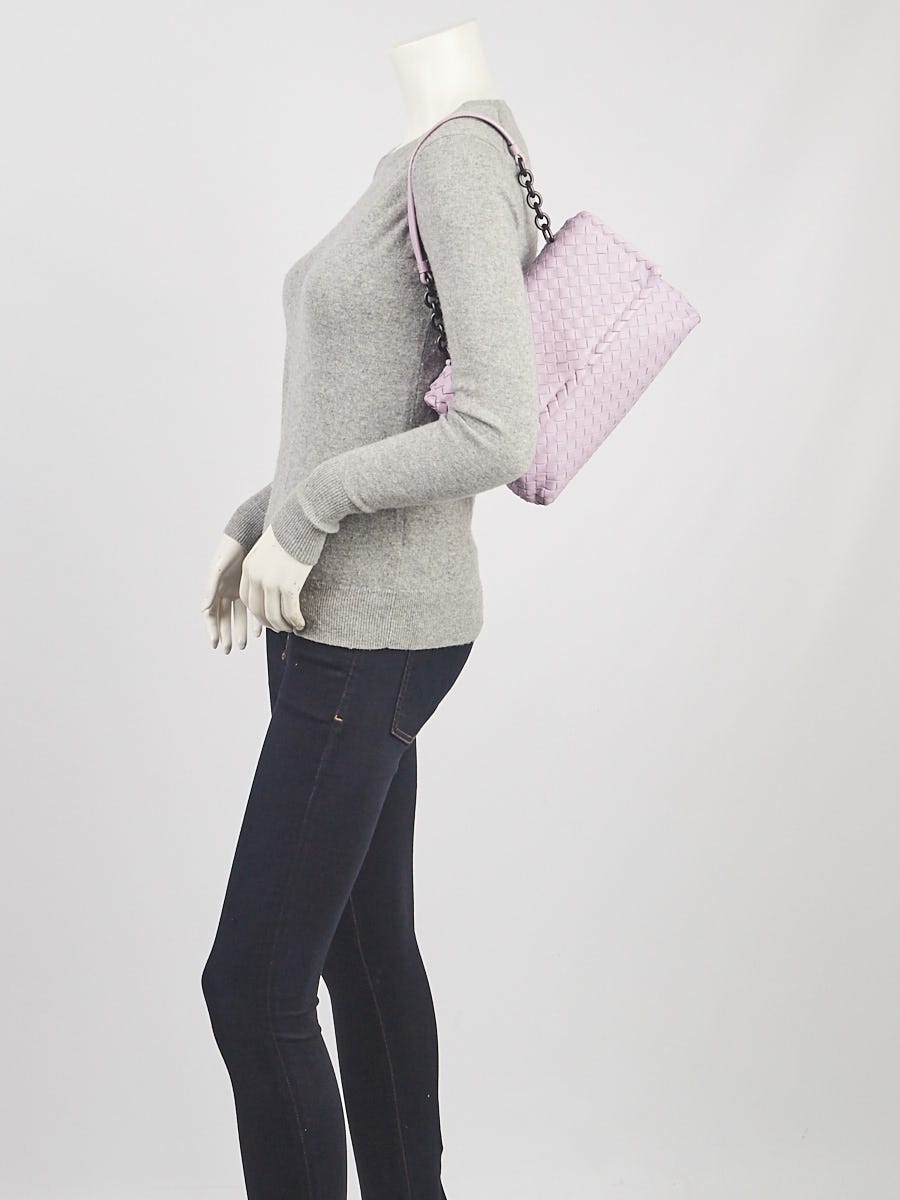 Bottega Veneta Light Purple Intrecciato Woven Nappa Leather Olimpia Bag