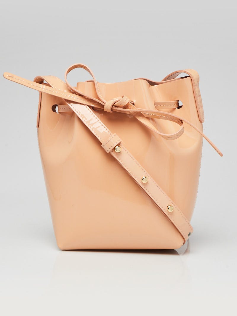 Mansur gavriel patent mini sale bucket bag