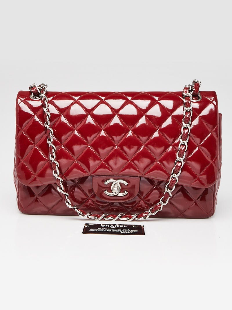 Chanel Straw Bird Bag, Red Chanel Maxi Classic Patent Leather Double Flap  Bag