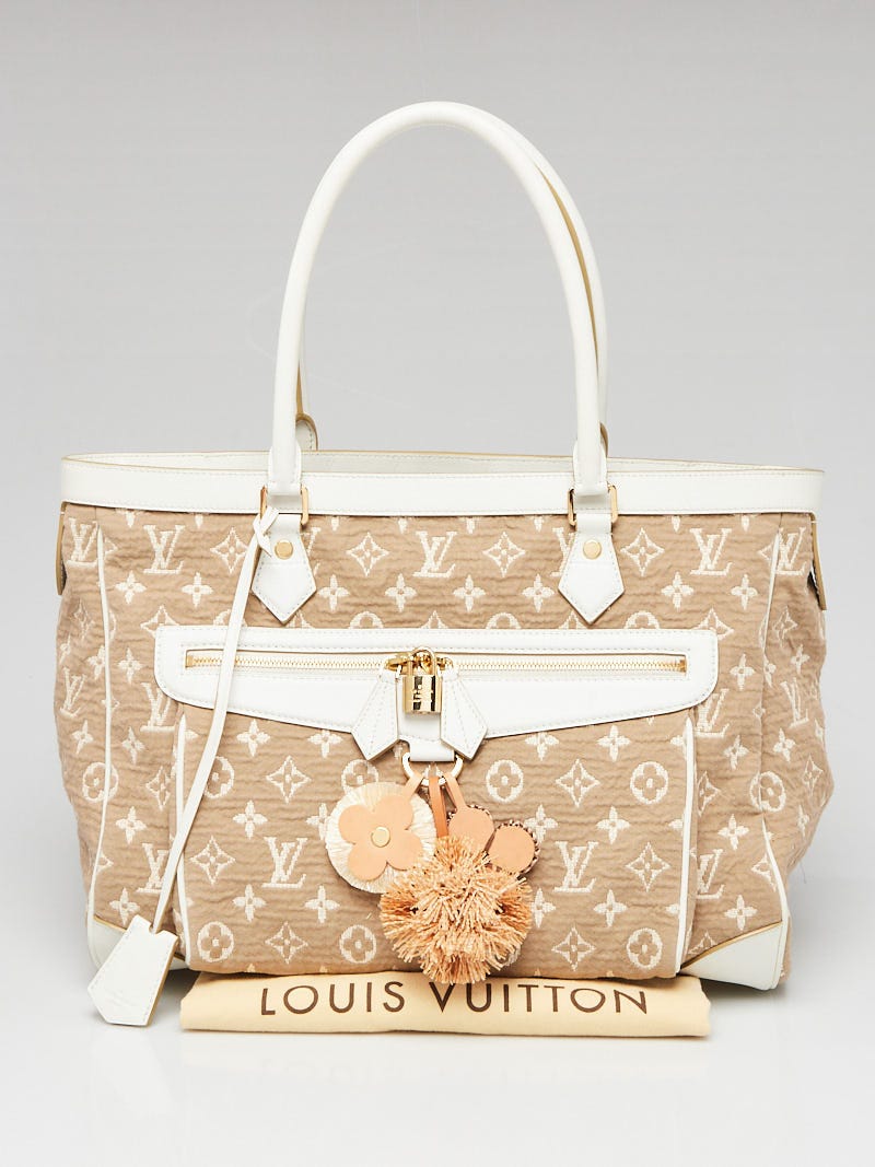 Louis Vuitton White Monogram Limited Edition Sabbia Cabas MM Bag at 1stDibs