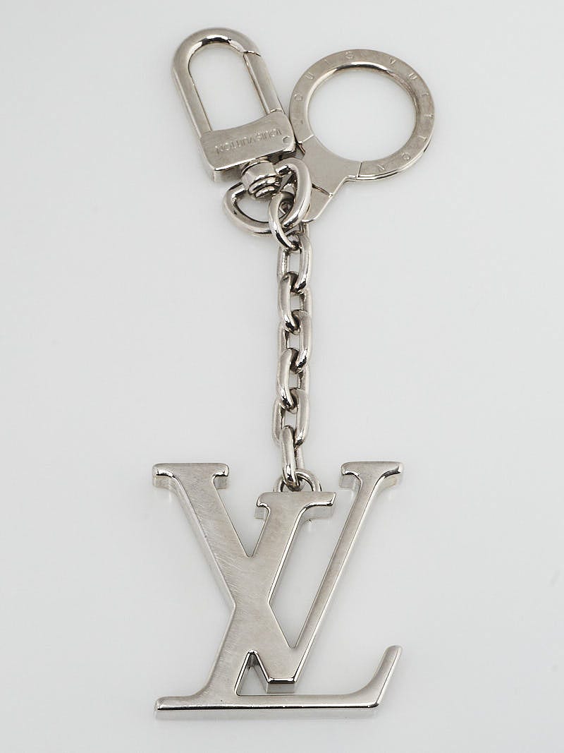 Louis Vuitton Monogram Logo Silver Tone Bag Charm / Key Ring Louis
