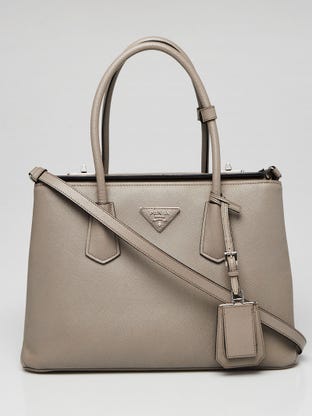 Prada Beige Saffiano Lux Leather Parabole Tote Prada | The Luxury Closet