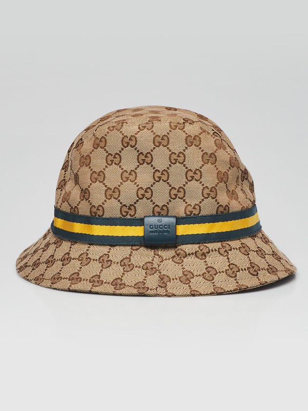 Gucci Beige GG Canvas Bucket Hat Size L