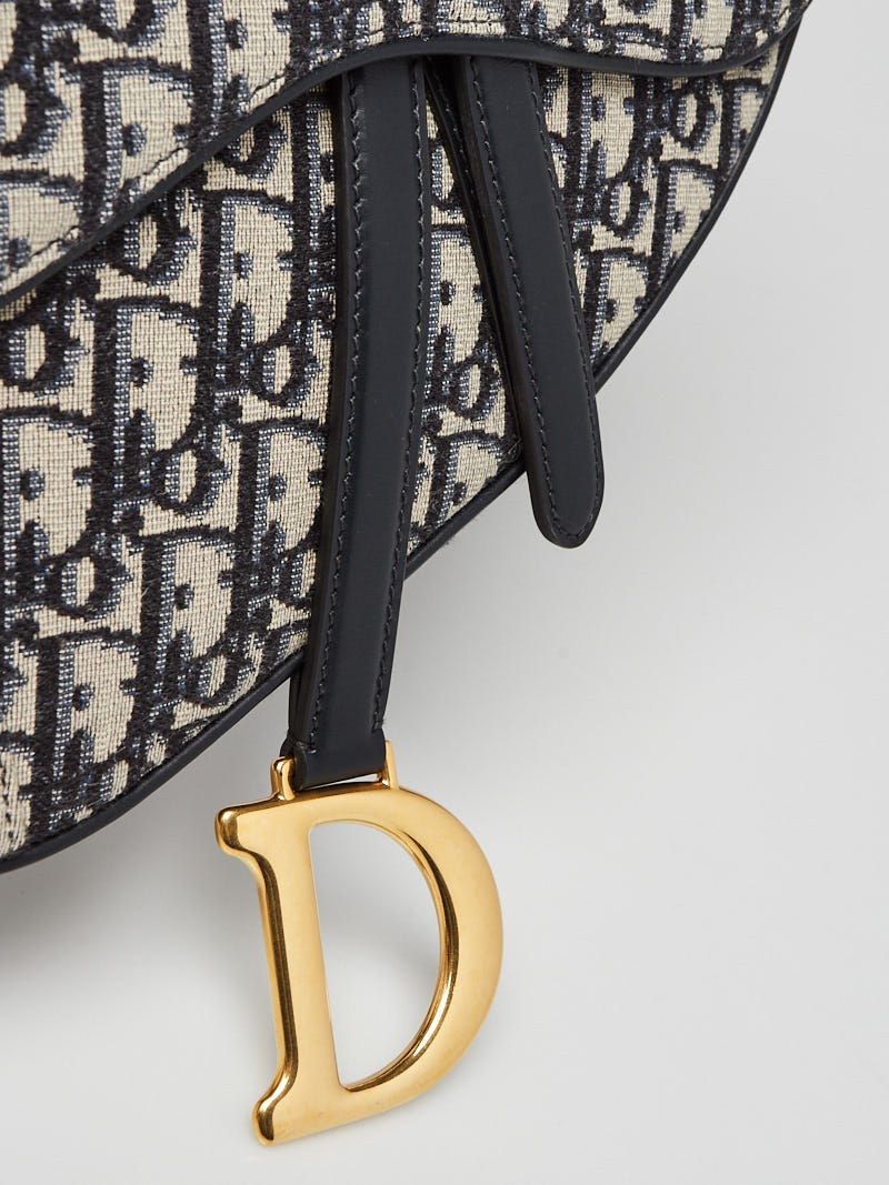 Christian Dior Blue Oblique Canvas Dior Saddle Bag | Yoogi's Closet