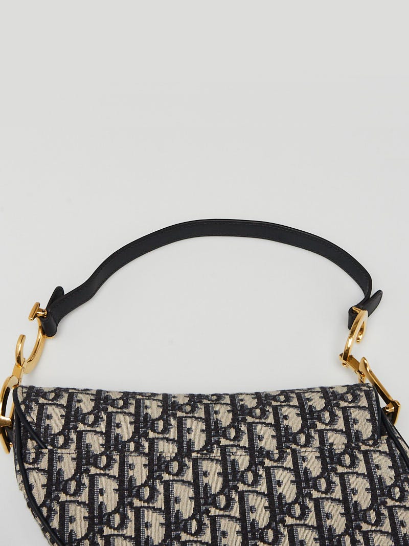 Christian Dior Blue Oblique Canvas Dior Saddle Bag | Yoogi's Closet