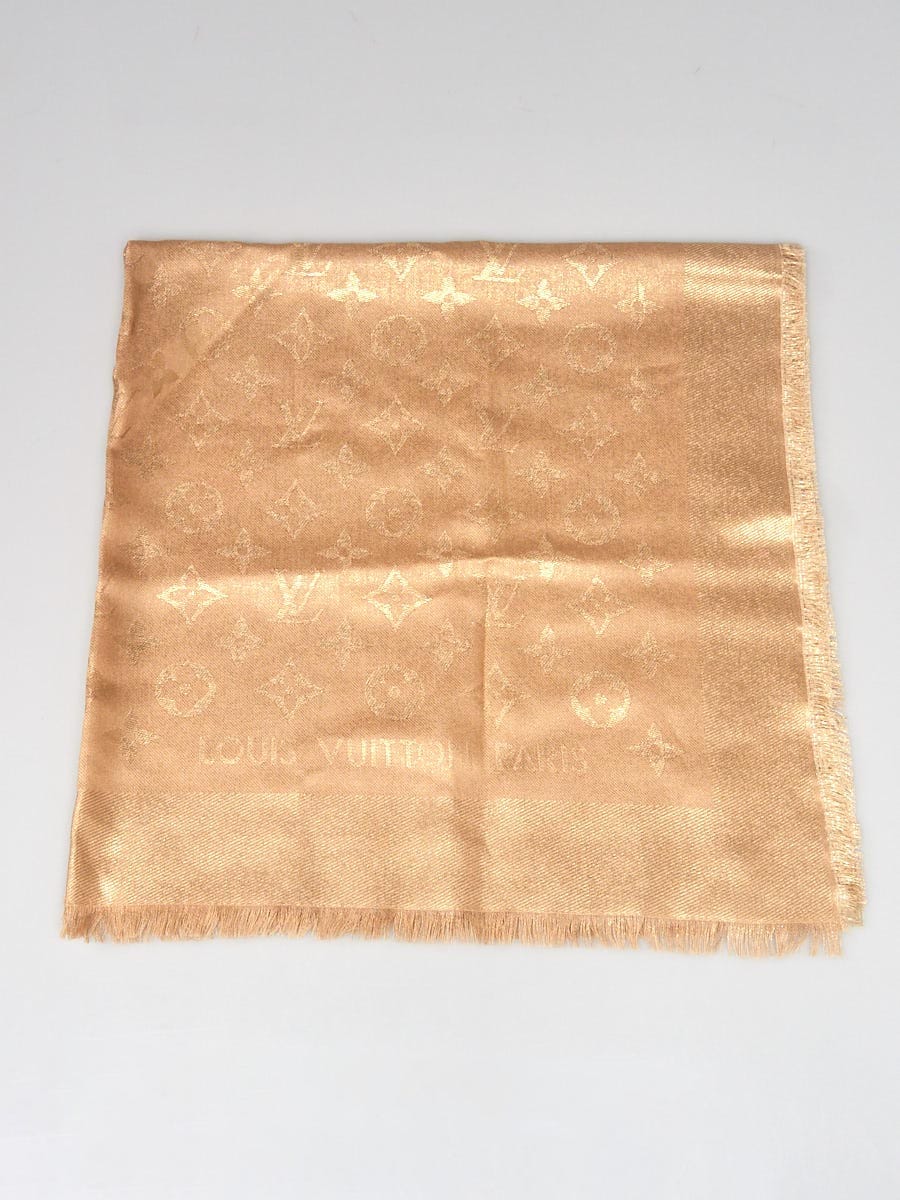 Louis Vuitton Gold Monogram Silk Capri Scarf - Yoogi's Closet