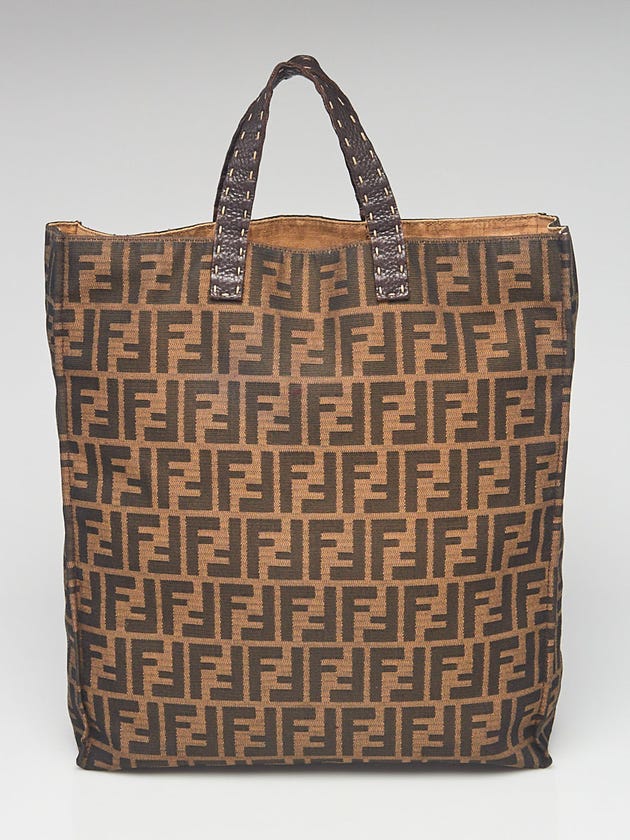 Fendi Tobacco Zucca Print Canvas Special Shopping Tote Bag 8BH173