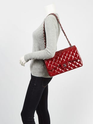 Chanel Navy Blue/Red Woven Leather Bowling Bag - Yoogi's Closet