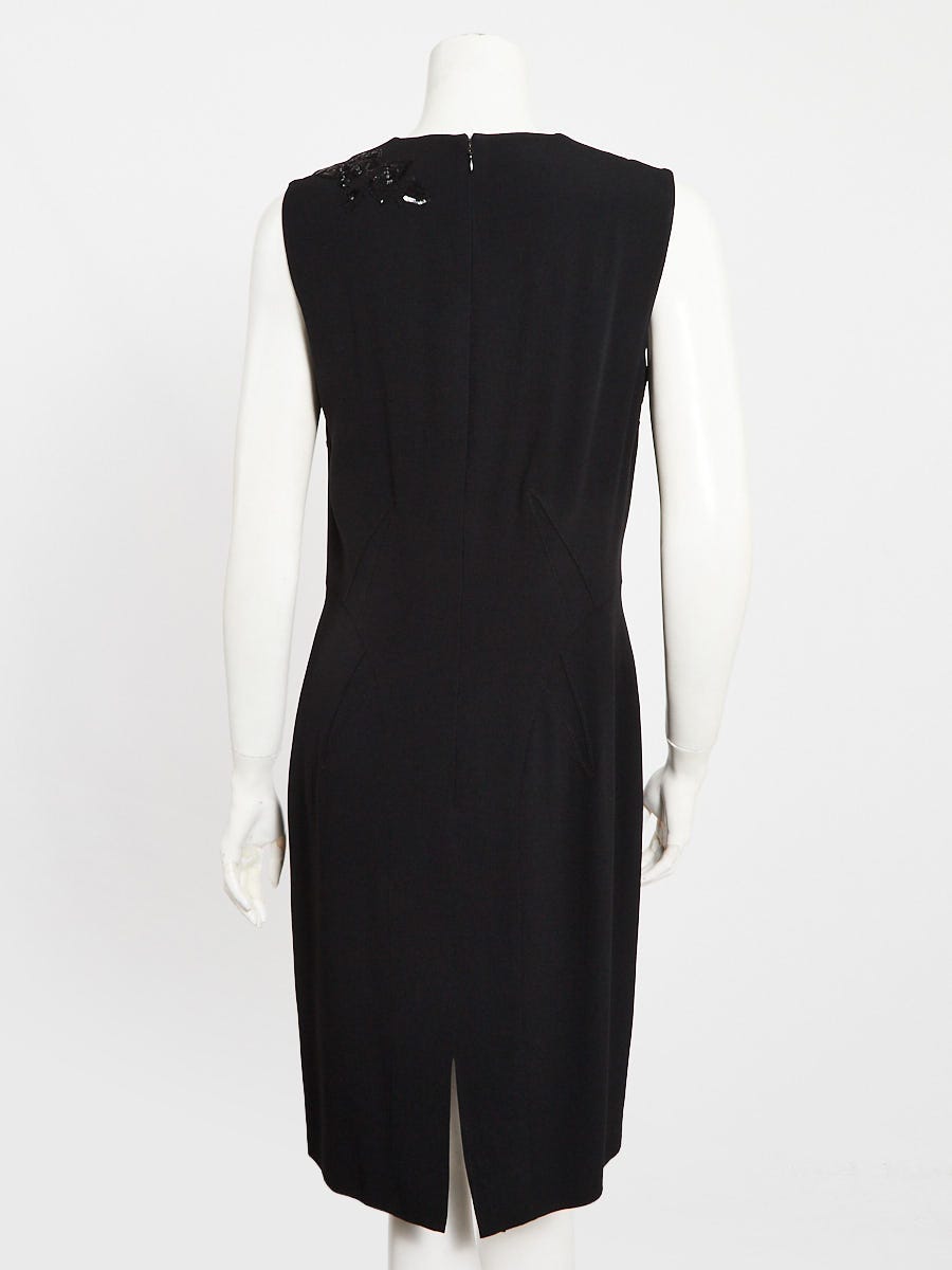 Christian Dior Black Acetate Blend Embellished Sleeveless Dress Size 10/42