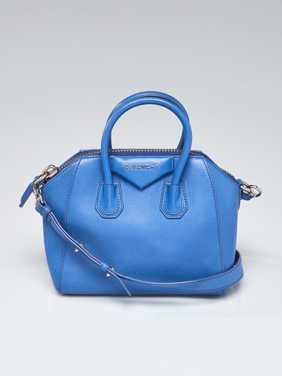 compensate Mariner anchor Givenchy Blue Sugar Goatskin Leather Mini Antigona Bag - Yoogi's Closet